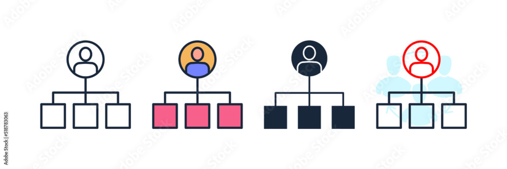 Poster structure icon logo vector illustration. hierarchy symbol template for graphic and web design collec