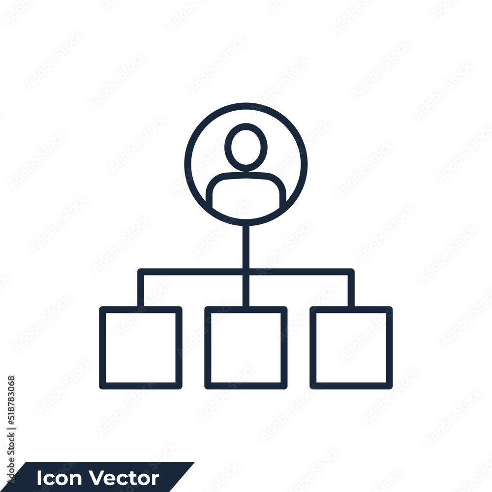 Poster structure icon logo vector illustration. hierarchy symbol template for graphic and web design collec