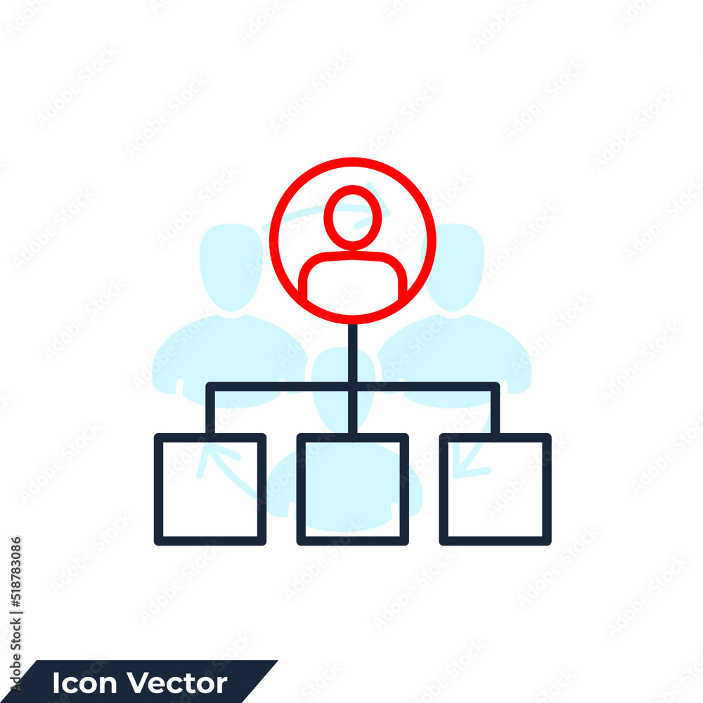 Poster structure icon logo vector illustration. hierarchy symbol template for graphic and web design collec
