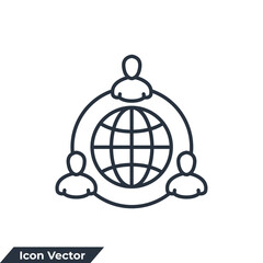outsource icon logo vector illustration. Outsourcing symbol template for graphic and web design collection