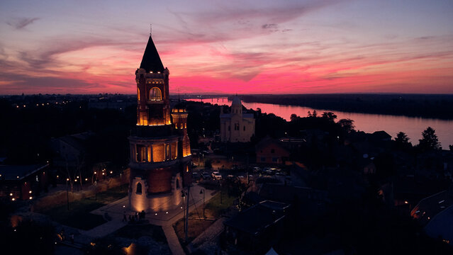 Drone view of Zemun, Belgrade, Serbia.