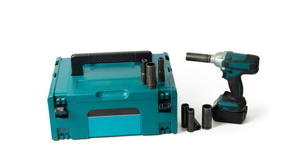 set box electric Impact wrench isolated on white background