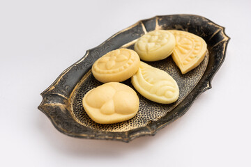 Sandesh or shondesh is a dessert, originating from the Bengal, India, created with milk and sugar