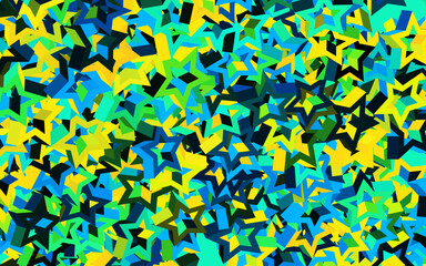 Obraz premium Dark Blue, Yellow vector background with colored stars.