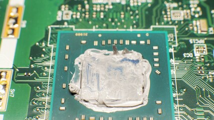 replacement, extrusion of thermal paste on the laptop processor. Thermal paste for better cooling...