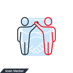 partnership icon logo vector illustration. Friendship symbol template for graphic and web design collection