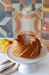 Pear and almond filling bundt cake
