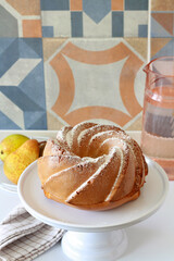 Pear and almond filling bundt cake