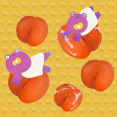 plum/すももと爬虫類のキャライラスト