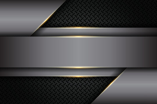 Modern Abstract Metallic Silver with Yellow Shiny Premium Background