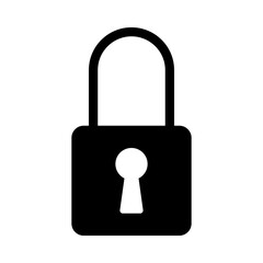 Locked padlock vector icon on white background