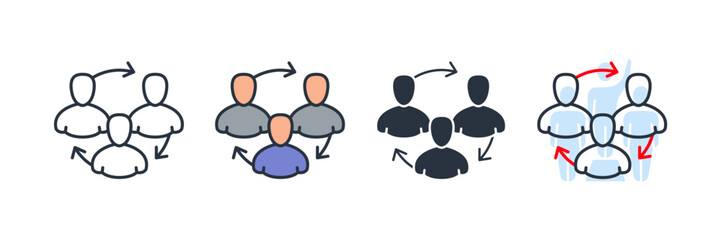 workflow icon logo vector illustration. people network symbol template for graphic and web design collection