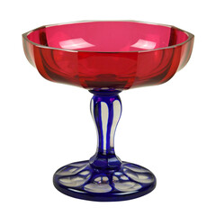 Vintage glass vase for candies isolated on white