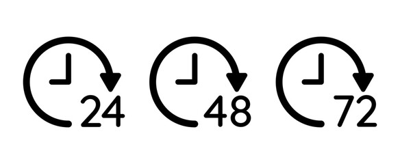 Clock set vector icon on white background.