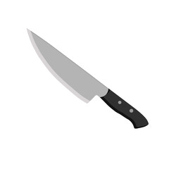 Sharp Chef's kitchen knife isolated on white background. Vector