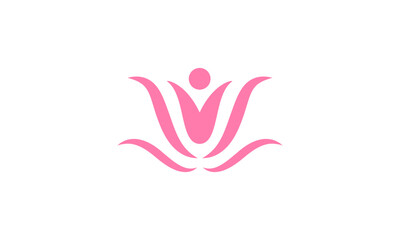 Abstract flower logo design. Linear lotus vector design. Elegant water lily logotype	
