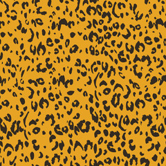 Abstract modern leopard seamless pattern. Animals trendy background. Orange decorative vector stock illustration for print, card, postcard, fabric, textile. Modern ornament of stylized skin