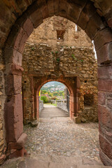 Fototapeta na wymiar Old gate of the Roetteln Castle in Loerrach, Germany