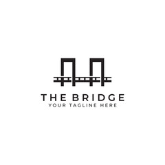 Minimalist and elegant creative bridge building logo with a modern concept. With vector illustration editing.
