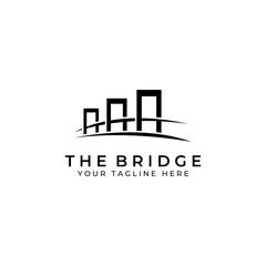 Minimalist and elegant creative bridge building logo with a modern concept. With vector illustration editing.