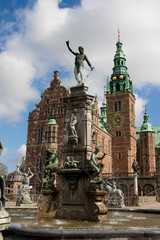 Frederiksborg Slot or Castle in Hillerod, Denmark. This famous danish palace was built as a royal residence for King Christian IV and is now known as The Museum of National History.