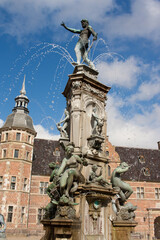 Fototapeta premium Frederiksborg Slot or Castle in Hillerod, Denmark. This famous danish palace was built as a royal residence for King Christian IV and is now known as The Museum of National History.