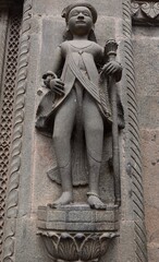 Statue of Dwarpal (Door guard or Watchman), Maheshwar - obrazy, fototapety, plakaty