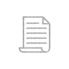 Document grey sketch vector icon. Flat design