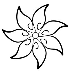 abstract flower outline
