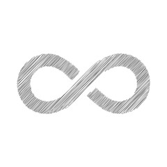 Infinity grey sketch vector icon3. Trendy flat design style