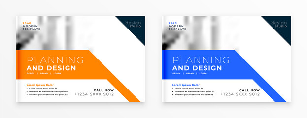stylish orange blue modern brochure template