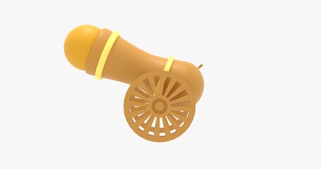 3D Render Cannon Front View