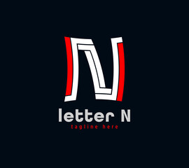 Letter N logo design. Unique special series. Creative minimal design template vector illustration