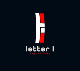 Fototapeta na wymiar Letter I logo design. Unique special series. Creative minimal design template vector illustration