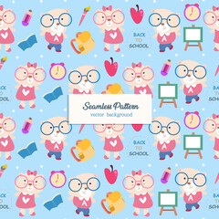 Cute bear collection seamless pattern back to school