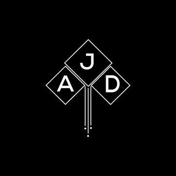 AJD letter logo design with white background in illustrator, AJD vector logo modern alphabet font overlap style. 