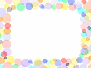 カラフルな水彩ドット(カラー水玉)をキャンディように詰め込んだフレーム