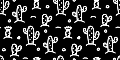 cactuses illustration background. Seamless pattern. Vector. サボテンのイラストパターン