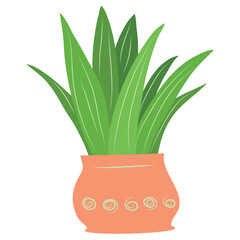 Green cactus in terracotta pot vector illustration