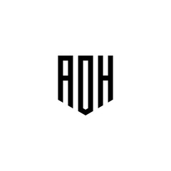 abstract letter aoh logo design. initials aoh logo