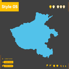 Henan, China - map isolated on gray background. Outline map. Vector illustration.