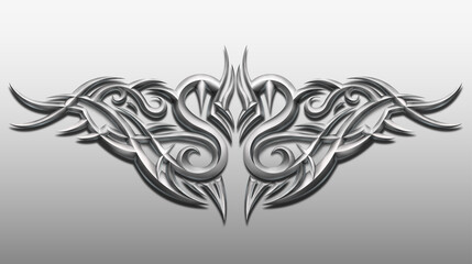 Fototapeta premium Tribal Illustration three dimensional effect tattoo
