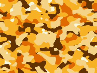 Modern yellow military vector camouflage print, seamless pattern for clothing headband or print. camouflage from pols