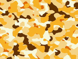 Modern yellow military vector camouflage print, seamless pattern for clothing headband or print. camouflage from pols