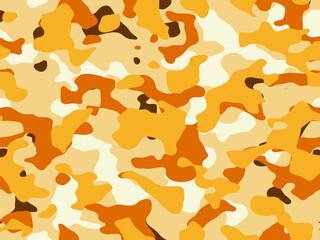 Modern yellow military vector camouflage print, seamless pattern for clothing headband or print. camouflage from pols