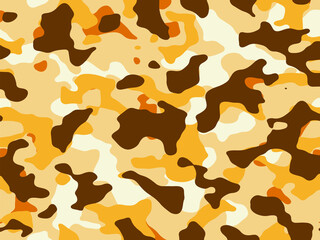Modern yellow military vector camouflage print, seamless pattern for clothing headband or print. camouflage from pols