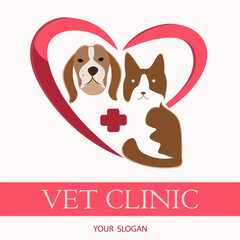 Cute vet clinic logo