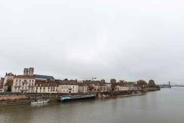 Obraz premium old european houses in the town village in the country