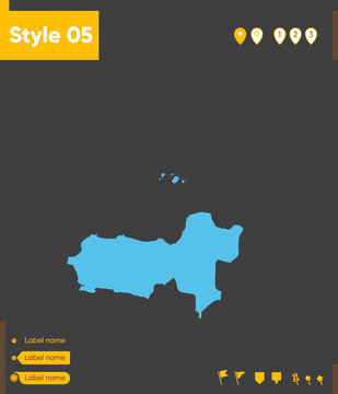 Central Java, Indonesia - map isolated on gray background. Outline map. Vector illustration.