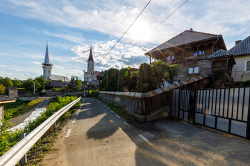 Fototapeta na wymiar Farms and Farm houses in Oncesti Maramures Romania